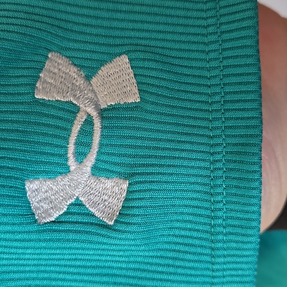 Under Armour Tank Top, YXXL, Fitted, Heat Gear, Teal, Blue, Green, Poly Blend - Picture 9 of 11